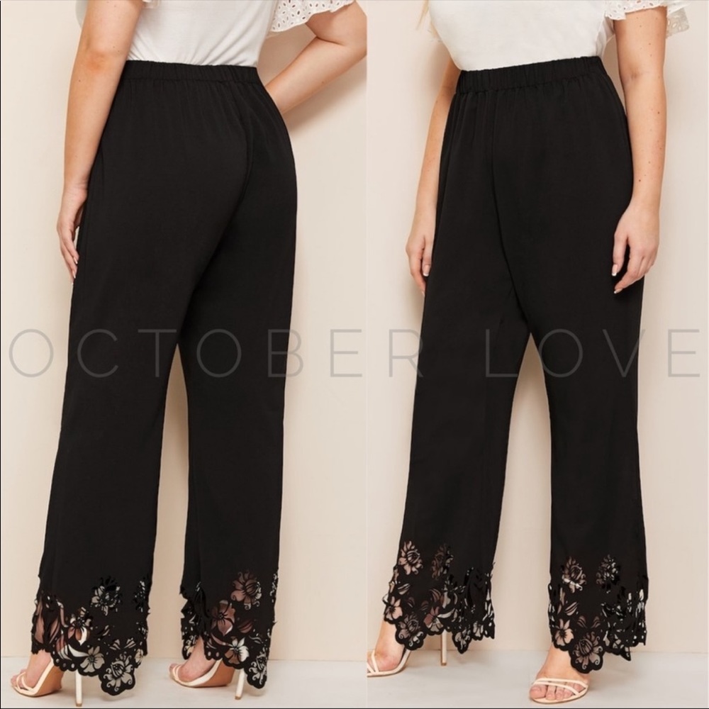Curvy Fit, Black Wide Leg Pants - Picture 2 of 4
